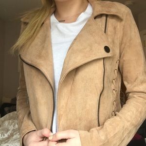 Suede moto jacket